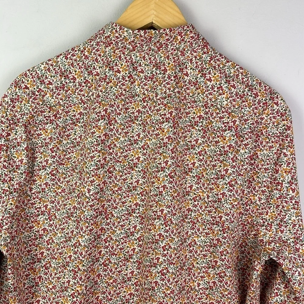 J. Crew Men Ditzy Floral Print Long Sleeve Button Down Lg Shirt Slim Flex Washed